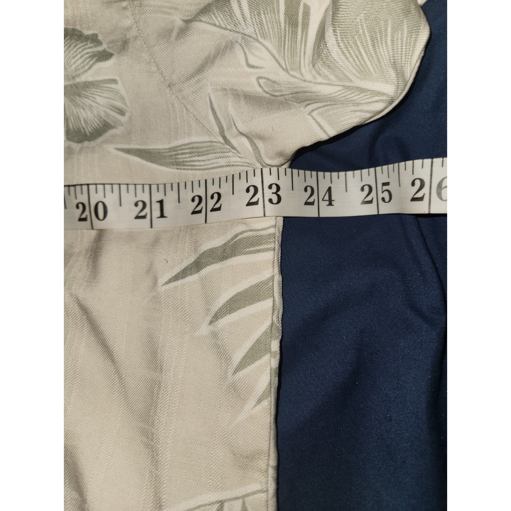 Tommy Bahama Mens 100% Silk Shirt Medium Beige Green Tropical - Picture 4 of 11